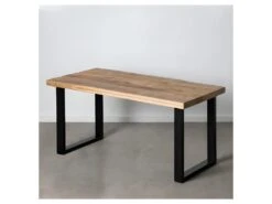 Table De Repas Rectangulaire Bois Brut/Noir - VALENI -Mobilia Boutique table a manger 22397273