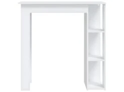 Table De Bar Avec étagère Blanc 102x50x103,5 Cm Aggloméré -Mobilia Boutique table a manger 22411449