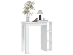 Table De Bar Avec étagère Blanc 102x50x103,5 Cm Aggloméré -Mobilia Boutique table a manger 22411453
