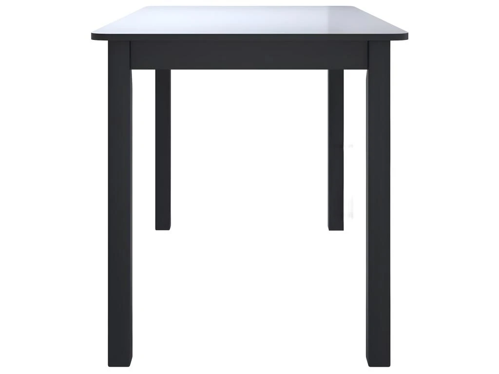 Table De Salle à Manger Noir 114x71x75 Cm Bois D'hévéa Massif 6 Table De Salle à Manger Noir 114x71x75 Cm Bois D'hévéa Massif – Image 4