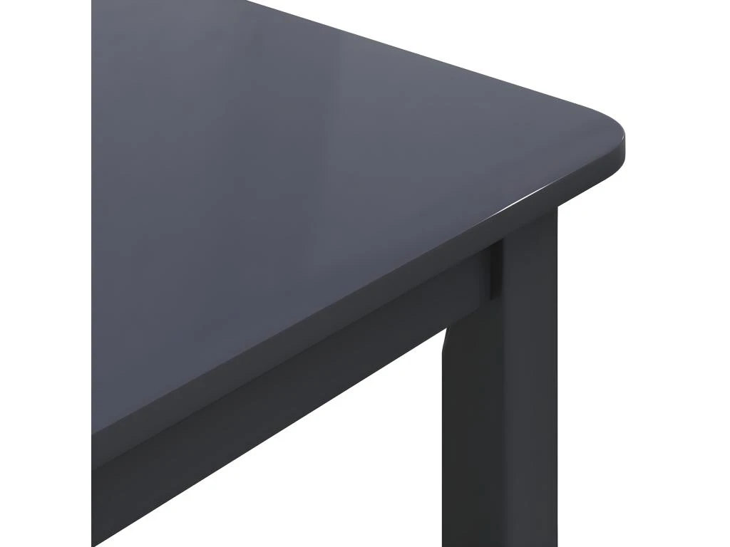 Table De Salle à Manger Noir 114x71x75 Cm Bois D'hévéa Massif 8 Table De Salle à Manger Noir 114x71x75 Cm Bois D'hévéa Massif – Image 6