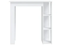 Table De Bar Et étagère Blanc Brillant 102x50x103,5cm Aggloméré -Mobilia Boutique table a manger 22566553