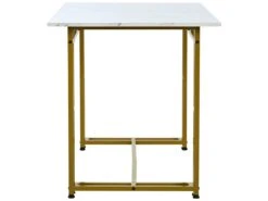 Table à Manger - Plateau Effet Marbre - Pieds Dorés En Métal- 120x70cm -Mobilia Boutique table a manger 22703877