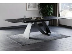 Table à Manger Design Extensible 160-240 X 90 X 76 Cm - Noir Mat