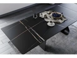 Table à Manger Design Extensible 160-240 X 90 X 76 Cm - Noir Mat -Mobilia Boutique table a manger 22731497