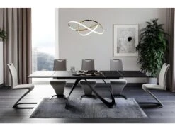 Table à Manger Design Extensible 160-240 X 90 X 76 Cm - Noir Mat -Mobilia Boutique table a manger 22731501