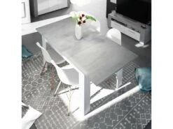 Table à Rallonge Dalice, Console Extensible Pour Salle à Manger, Table De Cuisine Ouvrante Avec Rallonge, 140/190x90h78 Cm, Ciment Et Blanc -Mobilia Boutique table a manger 22751989
