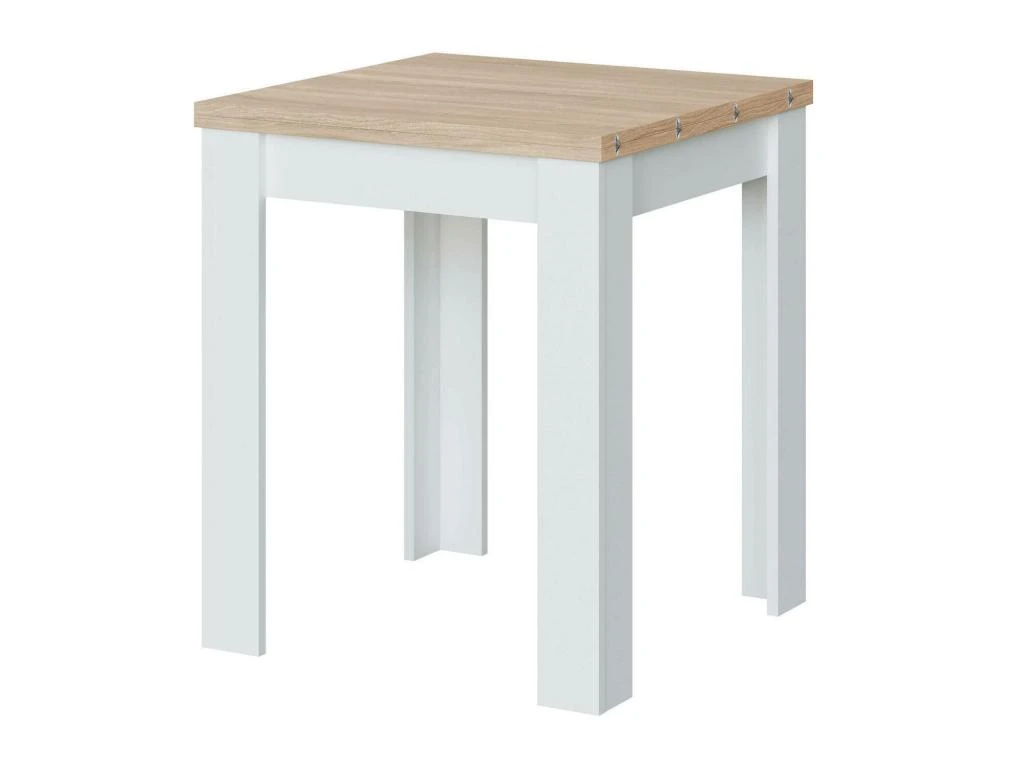 Table Extensible Dkuavit, Table à Manger Pliante Avec Ouverture De Livre, Table Auxiliaire Pliable, 67x67/135h79 Cm, Blanc Et Chêne 7 Table Extensible Dkuavit, Table à Manger Pliante Avec Ouverture De Livre, Table Auxiliaire Pliable, 67x67/135h79 Cm, Blanc Et Chêne – Image 5