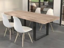 Table à Manger 8 Couverts - Naturel Et Noir - NADIEGE -Mobilia Boutique table a manger 22939661