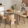 Table à Manger Pliante Mobile Sur Roulettes Avec 2 Plateaux Rabattables Et 2 étagères Intégrées - 140 X 80 X 74 Cm Naturel -Mobilia Boutique table a manger 22967233