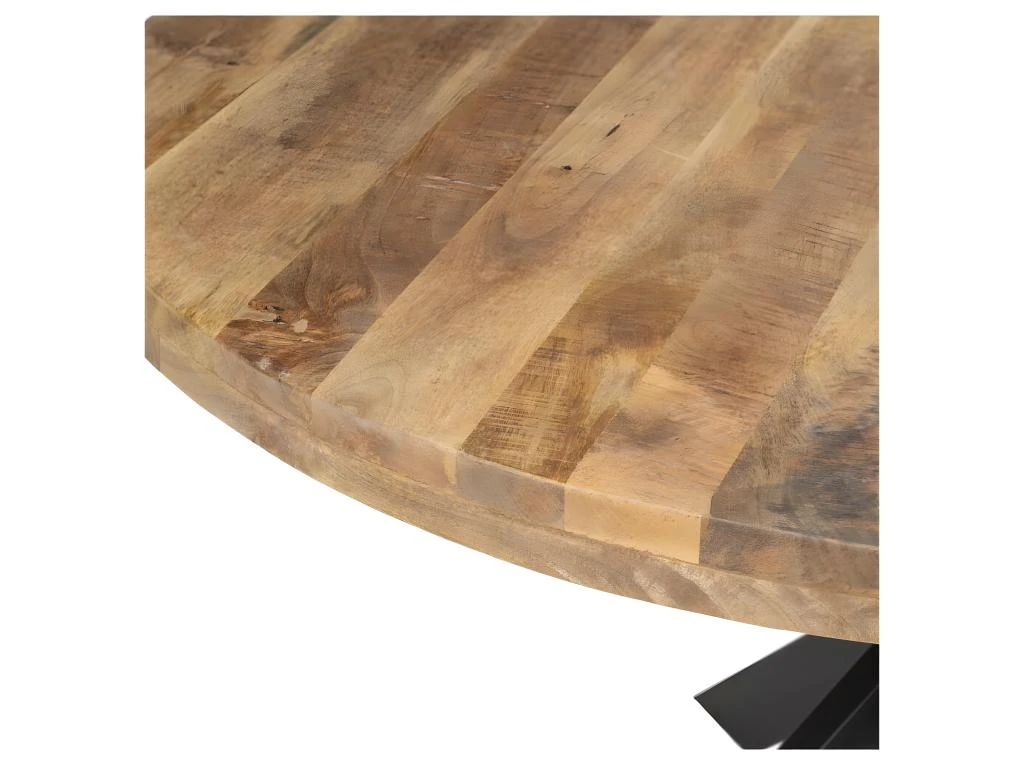 Table De Repas Ronde 140 Cm Bois Brut/Noir - AMANDIA 5 Table De Repas Ronde 140 Cm Bois Brut/Noir - AMANDIA – Image 3