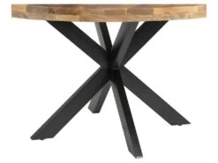 Table De Repas Ronde 140 Cm Bois Brut/Noir - AMANDIA 13 Table De Repas Ronde 140 Cm Bois Brut/Noir - AMANDIA -Mobilia Boutique table a manger 22968441