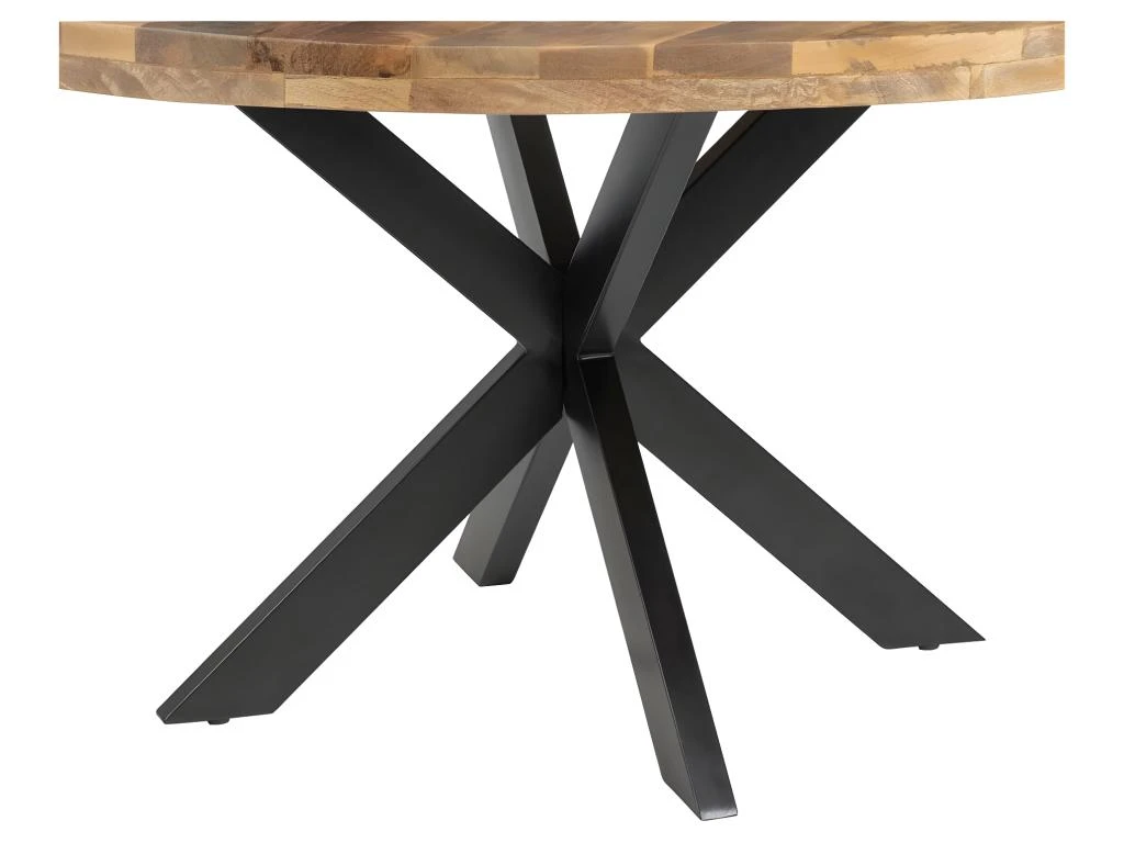 Table De Repas Ronde 140 Cm Bois Brut/Noir - AMANDIA 8 Table De Repas Ronde 140 Cm Bois Brut/Noir - AMANDIA – Image 6