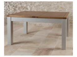 Table De Repas à Allonge Bois Massif Argent - GABRIEL