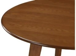 Table Ronde LISETTE - 4 Couverts - Hévéa Massif & MDF Verni - Coloris Noyer -Mobilia Boutique table a manger 258707