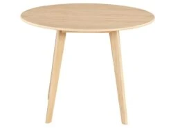 Table Ronde ODILE - 4 Couverts - Hévéa Massif Et MDF - Naturel -Mobilia Boutique table a manger 258871
