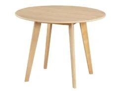 Table Ronde ODILE - 4 Couverts - Hévéa Massif Et MDF - Naturel -Mobilia Boutique table a manger 258873