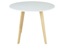 Table Ronde COLETTE - 4 Couverts - Hévéa Massif Et MDF - Blanc -Mobilia Boutique table a manger 267525