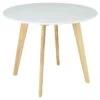 Table Ronde COLETTE - 4 Couverts - Hévéa Massif Et MDF - Blanc 2 Table Ronde COLETTE - 4 Couverts - Hévéa Massif Et MDF - Blanc -Mobilia Boutique table a manger 267527