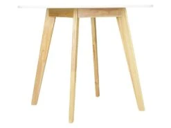 Table Ronde COLETTE - 4 Couverts - Hévéa Massif Et MDF - Blanc -Mobilia Boutique table a manger 267531