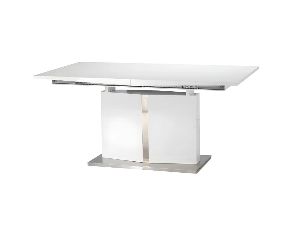 Table à Manger Extensible TRINITY De Pascal MORABITO - 6 à 8 Couverts - Acier Inoxydable Et MDF Laqué Blanc 4 Table à Manger Extensible TRINITY De Pascal MORABITO - 6 à 8 Couverts - Acier Inoxydable Et MDF Laqué Blanc – Image 2