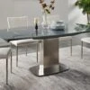 Table à Manger Extensible TALICIA - Verre Trempé & Métal - 6 à 8 Couverts - Coloris Gris 1 Table à Manger Extensible TALICIA - Verre Trempé & Métal - 6 à 8 Couverts - Coloris Gris -Mobilia Boutique table a manger 272305