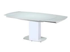 Table à Manger Extensible TALICIA - Verre Trempé & Métal - 6 à 8 Couverts - Coloris Blanc -Mobilia Boutique table a manger 272335