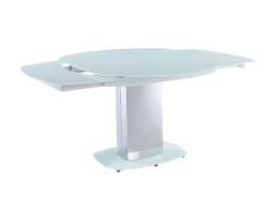 Table à Manger Extensible TALICIA - Verre Trempé & Métal - 6 à 8 Couverts - Coloris Blanc -Mobilia Boutique table a manger 272339