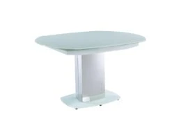 Table à Manger Extensible TALICIA - Verre Trempé & Métal - 6 à 8 Couverts - Coloris Blanc -Mobilia Boutique table a manger 272341