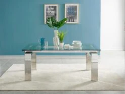 Table à Manger Extensible LUBANA - Verre Trempé & Métal - 8 à 10 Couverts -Mobilia Boutique table a manger 273617