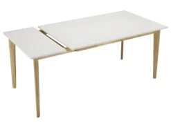 Table à Manger Extensible CARINE - 6 à 8 Couverts - Hévéa Massif Et MDF - Blanc -Mobilia Boutique table a manger 285641