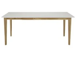 Table à Manger Extensible CARINE - 6 à 8 Couverts - Hévéa Massif Et MDF - Blanc -Mobilia Boutique table a manger 285643