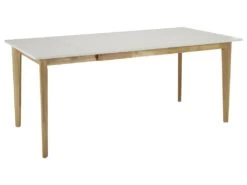 Table à Manger Extensible CARINE - 6 à 8 Couverts - Hévéa Massif Et MDF - Blanc -Mobilia Boutique table a manger 285645