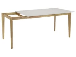 Table à Manger Extensible CARINE - 6 à 8 Couverts - Hévéa Massif Et MDF - Blanc -Mobilia Boutique table a manger 285647