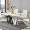 Ensemble Table NOAMI + 4 Chaises TWIZY - Blanc Et Gris -Mobilia Boutique table a manger 299723