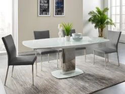 Ensemble Table + 4 Chaises TALICIA - Gris Et Blanc -Mobilia Boutique table a manger 301307