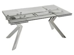 Table à Manger Extensible VELIKA - Verre Trempé & Métal - 6 à 8 Couverts -Mobilia Boutique table a manger 315907
