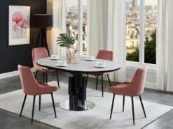 Table à Manger Extensible KALEA - 4 à 6 Couverts - MDF Et Métal - Gris -Mobilia Boutique table a manger 356927