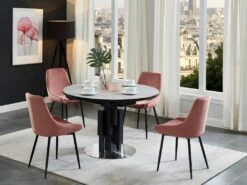 Table à Manger Extensible KALEA - 4 à 6 Couverts - MDF Et Métal - Gris -Mobilia Boutique table a manger 356931