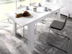 Table à Manger Extensible BALKIS - Coloris : Blanc
