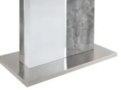 Table à Manger Extensible - 6 à 8 Couverts - MDF - Coloris : Blanc Laqué Et Béton - EREN -Mobilia Boutique table a manger 385713