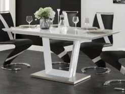 Table à Manger Extensible ALIA - 6 à 8 Couverts - MDF Laqué - Blanc