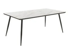 Table à Manger VALANCIA - 8 Couverts - MDF Mélaminé Et Métal - Blanc Effet Marbre -Mobilia Boutique table a manger 397661