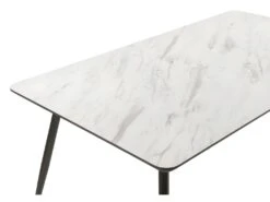 Table à Manger VALANCIA - 8 Couverts - MDF Mélaminé Et Métal - Blanc Effet Marbre -Mobilia Boutique table a manger 397663