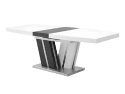 Table à Manger Extensible NOAMI II - 6 à 8 Couverts - MDF Laqué Gris Et Blanc -Mobilia Boutique table a manger 397771
