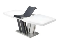 Table à Manger Extensible NOAMI II - 6 à 8 Couverts - MDF Laqué Gris Et Blanc -Mobilia Boutique table a manger 397775