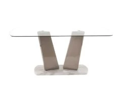 Table à Manger PANAMA - 8 Couverts - Verre Et Mdf - Effet Marbre -Mobilia Boutique table a manger 398303