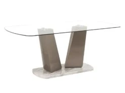 Table à Manger PANAMA - 8 Couverts - Verre Et Mdf - Effet Marbre -Mobilia Boutique table a manger 398305