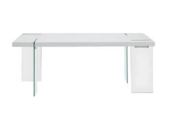 Table à Manger PAVIN - 6 Couverts - Verre Trempé Et MDF - Coloris : Blanc 9 Table à Manger PAVIN - 6 Couverts - Verre Trempé Et MDF - Coloris : Blanc -Mobilia Boutique table a manger 399033