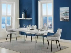 Table à Manger PAVIN - 6 Couverts - Verre Trempé Et MDF - Coloris : Blanc 13 Table à Manger PAVIN - 6 Couverts - Verre Trempé Et MDF - Coloris : Blanc -Mobilia Boutique table a manger 399035